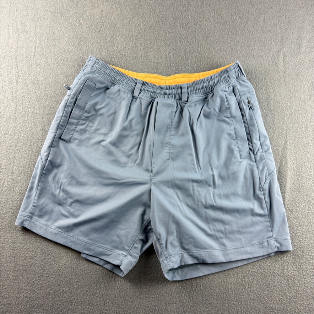 Birddogs Shorts Men's XL Blue Gym Athletic Lined Zipper Pockets Stretch Workout